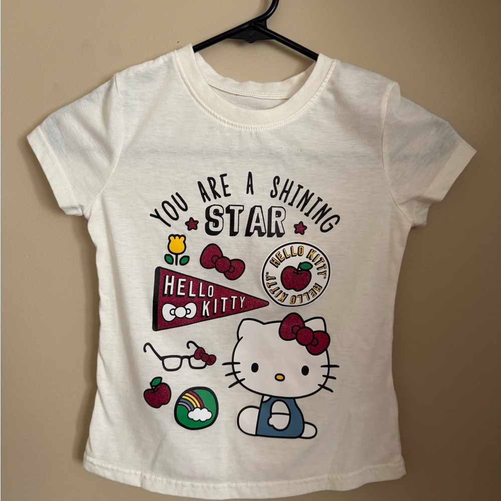 Hello Kitty White Short Sleeve Tee with Graphic Print